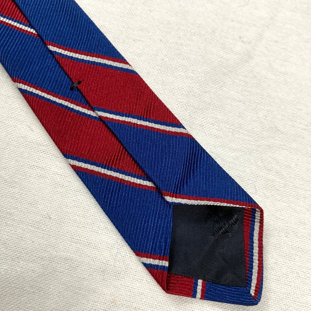 Brooks Brothers 346 Slim Blue & Red Silk Striped Repp Tie Preppy Ivy Gift Office - Picture 4 of 5
